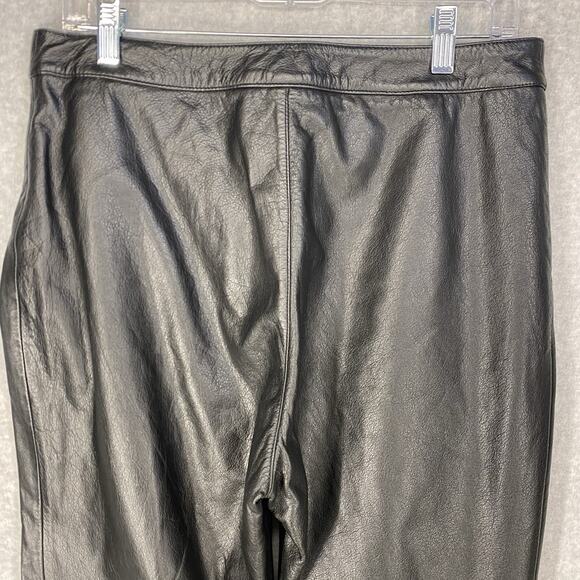 🖤 Black Leather Bootcut Trousers High Waist | Womens Jr 13 - Picture 4 of 9